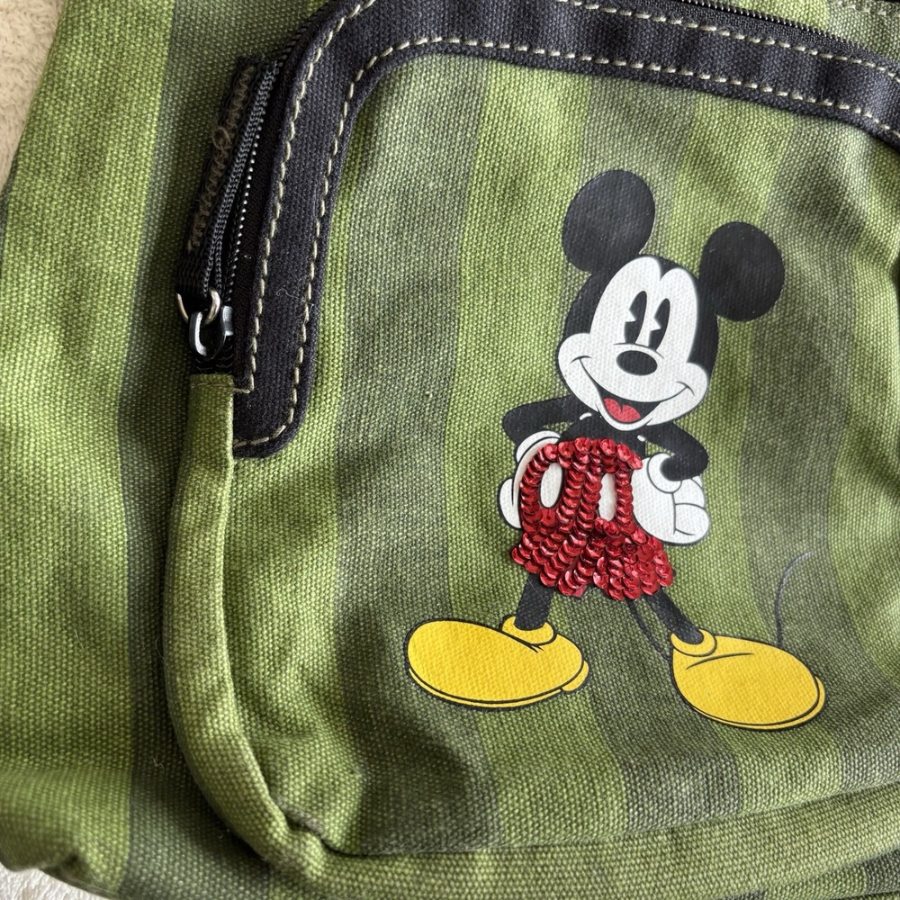 Walt Disney World Mickey Mouse Green Cross Body Bag Vacation Travel Purse 11" - Picture 3 of 5